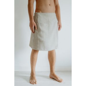 Lniany kilt do sauny LENNEA męski naturalny 50x135 cm