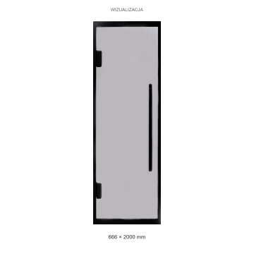 Wizualizacja 666 × 2000 mm — widok z przodu