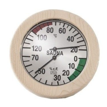 Eliga saunový teploměr s dřevěným rámem, 170 mm