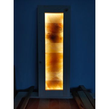 Obdélníkový LED osvětlovací panel se solným osvětlením se smrkovým rámem, rozměry 92x32,5cm