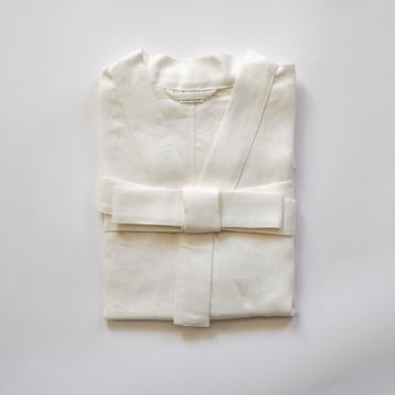 LENNEA slonovinový lněný župan/kimono