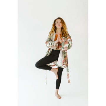 Lněné kimono LENNEA tropické listy