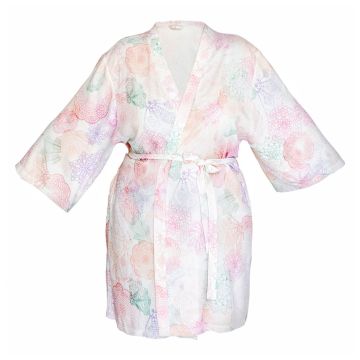 Bambusový župan/kimono - Boho růžový od Lullalove