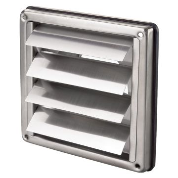 Kovová mřížka s přírubou a pohyblivou gravitační klapkou 180x180 mm Ø 125 mm
