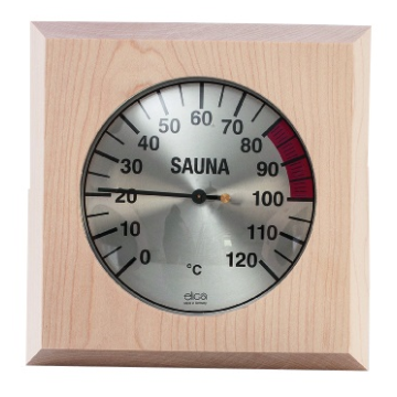 Eliga saunový teploměr s dřevěným rámem, 170 mm