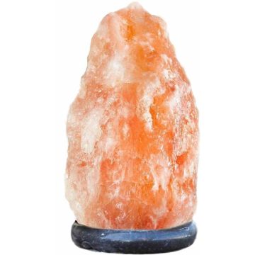 Růžová solná lampa (4-5 kg) s podstavcem z šedého mramoru