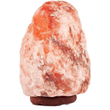 Růžová solná lampa 45-50 kg s dřevěným podstavcem 