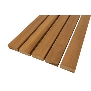 Lavicové prkno do sauny – thermo osika, profil SHP 28x65 mm