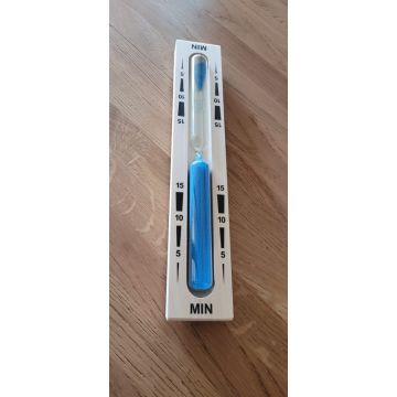 Obdélníkové přesýpací hodiny do sauny Osika KL-003 15 min modrý písek