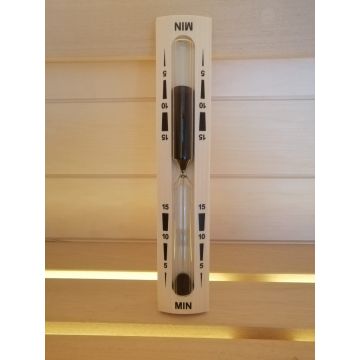 Přesýpací hodiny do sauny, konvexní, osika, KL-002, 15 min, černý písek