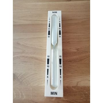 Obdélníkové přesýpací hodiny do sauny KL-003 Osika 15 min Bílý písek