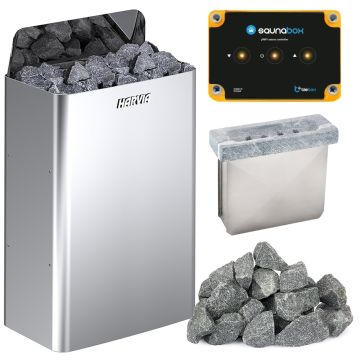 Saunová sada - Harvia Nástěnná kamna s ovládáním Blebox Wi-Fi a zvlhčovačem Sawo Power - 9kW